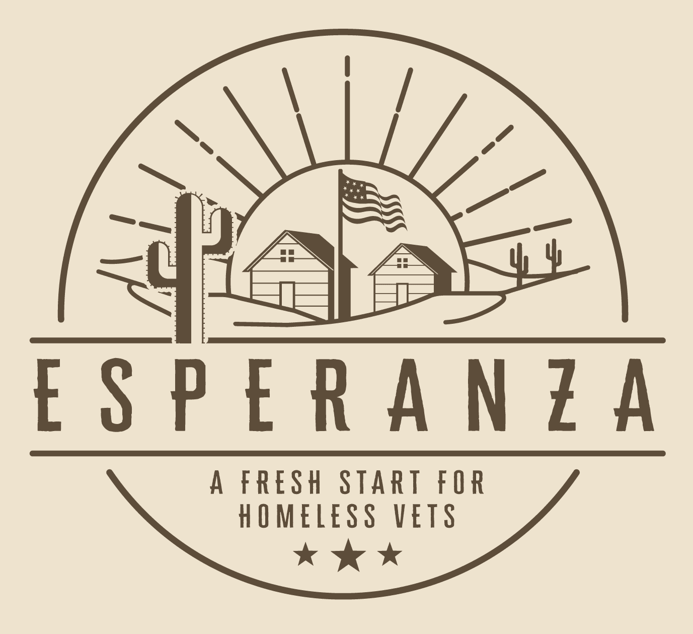Esperanza veterans housing logo with American flag